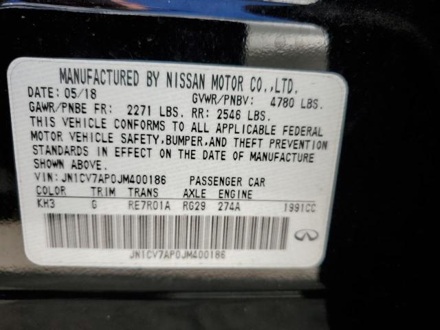 2018 INFINITI Q50 PURE - JN1CV7AP0JM400186