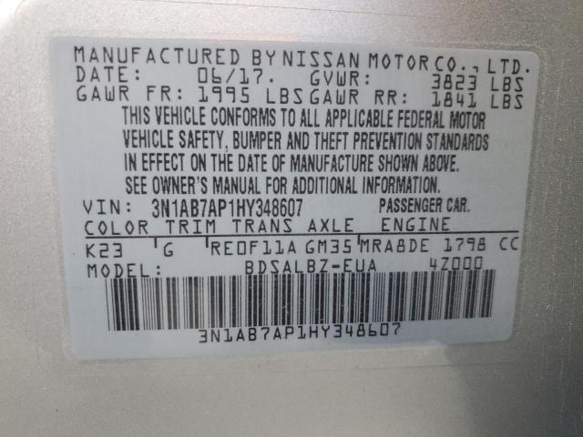 3N1AB7AP1HY348607 Nissan SENTRA S