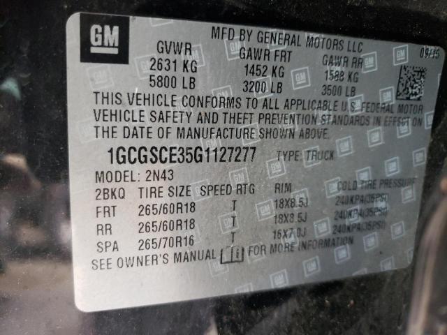 2016 CHEVROLET COLORADO L - 1GCGSCE35G1127277