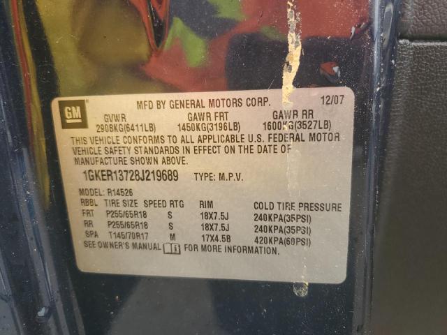 1GKER13728J219689 GMC ACADIA SLE