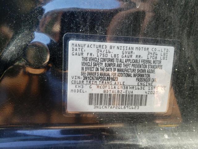 2016 NISSAN VERSA S - 3N1CN7AP2GL891623