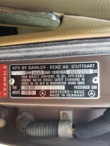 1975 MERCEDES-BENZ 115 D VIN: 11511710100677