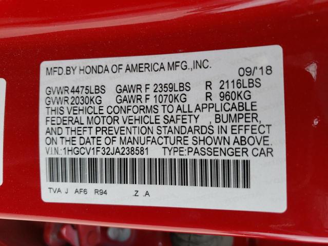 2018 HONDA ACCORD SPO 1HGCV1F32JA238581