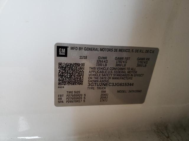 3GTU2NEC3JG615344 GMC Sierra K1500 Slt