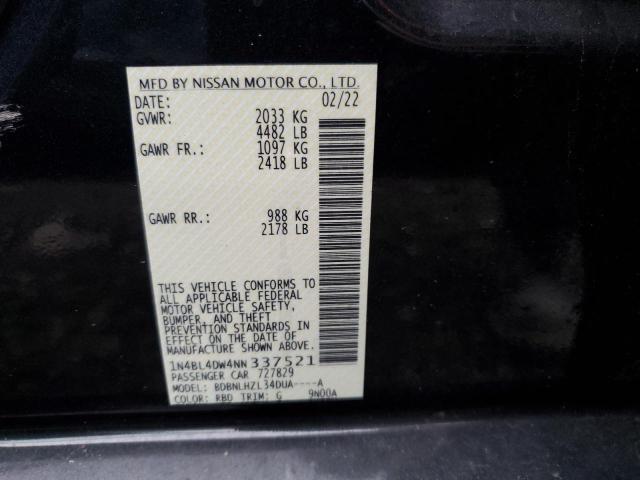 2022 NISSAN ALTIMA SV - 1N4BL4DW4NN337521