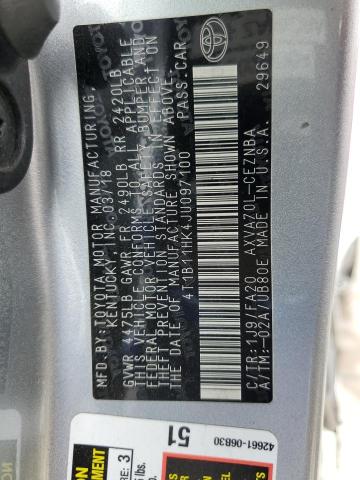 2018 TOYOTA CAMRY L - 4T1B11HK4JU097100