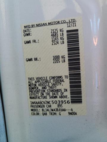 2022 NISSAN MAXIMA SV - 1N4AA6CV2NC503956