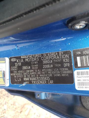 KNAFX4A67E5195635 KIA FORTE LX
