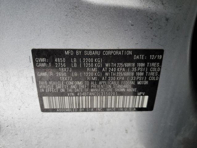 2020 SUBARU OUTBACK LI - 4S4BTANC2L3150201