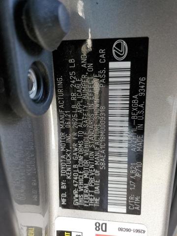 2021 LEXUS ES 300H LU 58AEA1C18MU009318