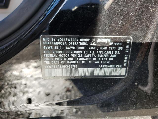 2016 VOLKSWAGEN PASSAT S - 1VWAT7A33GC036753