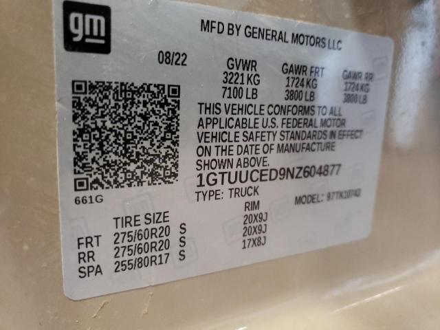 1GTUUCED9NZ604877 GMC Sierra K1500 Elevation