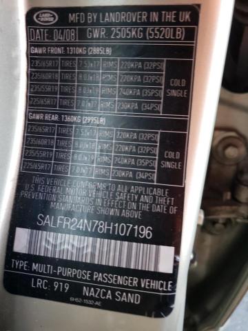 SALFR24N78H107196 Land Rover LR2 HSE