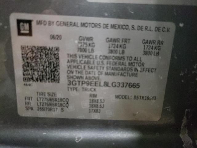 3GTP9EEL8LG337665 GMC Sierra K1500 At4