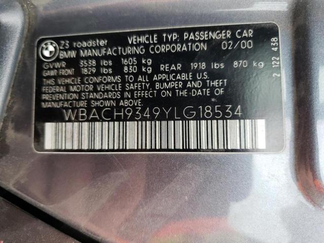WBACH9349YLG18534 BMW Z3