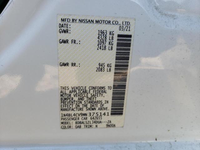 2021 NISSAN ALTIMA SR - 1N4BL4CV9MN375141