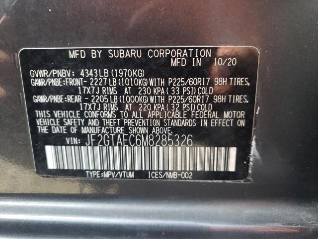 JF2GTAEC6M8285326 Subaru Crosstrek Premium