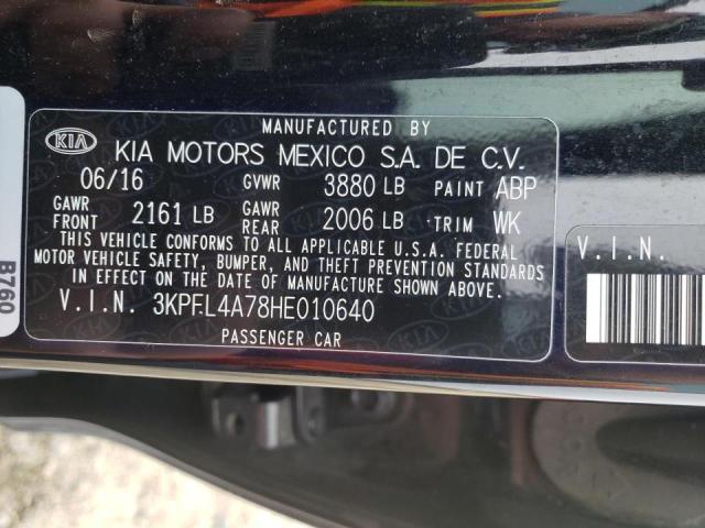 3KPFL4A78HE010640 KIA FORTE LX