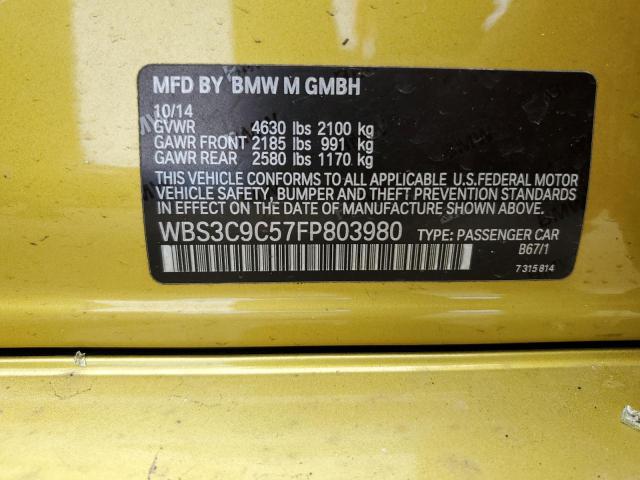 2015 BMW M3 - WBS3C9C57FP803980
