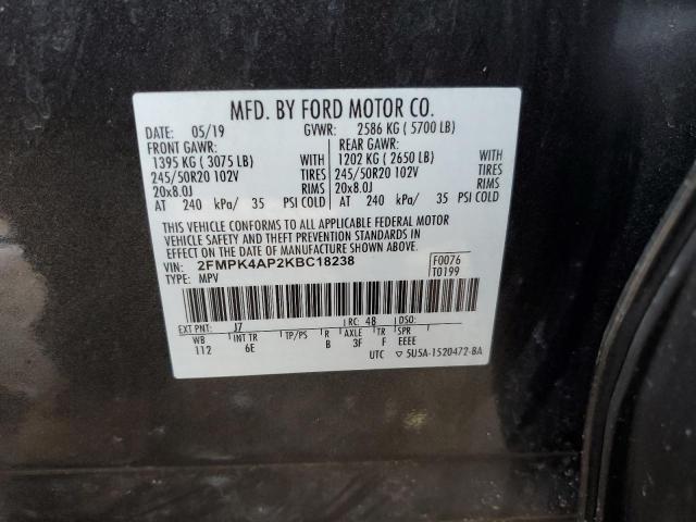 2019 FORD EDGE ST - 2FMPK4AP2KBC18238