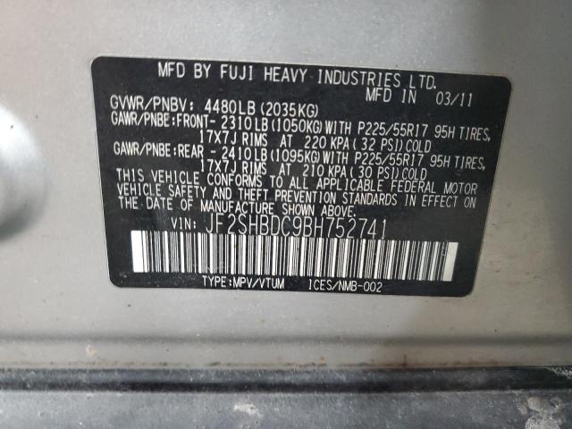JF2SHBDC9BH752741 Subaru Forester 2.5x Premium