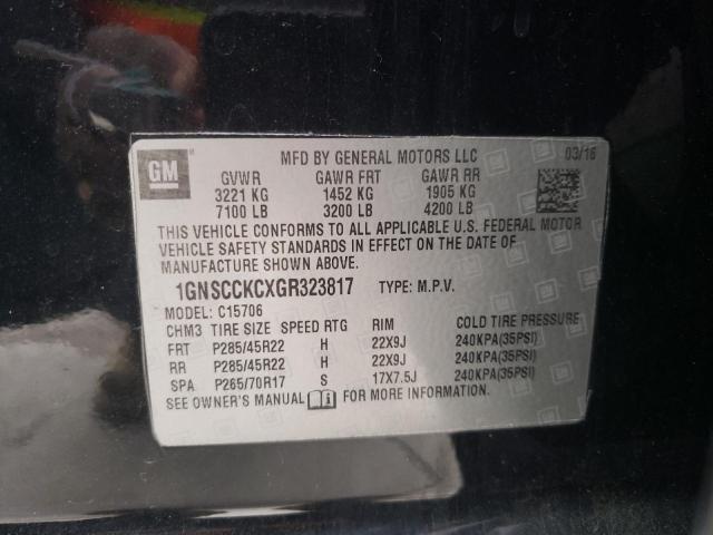 2016 CHEVROLET TAHOE 1GNSCCKCXGR323817