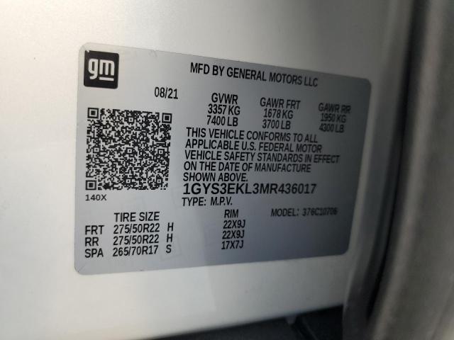 2021 CADILLAC ESCALADE S - 1GYS3EKL3MR436017