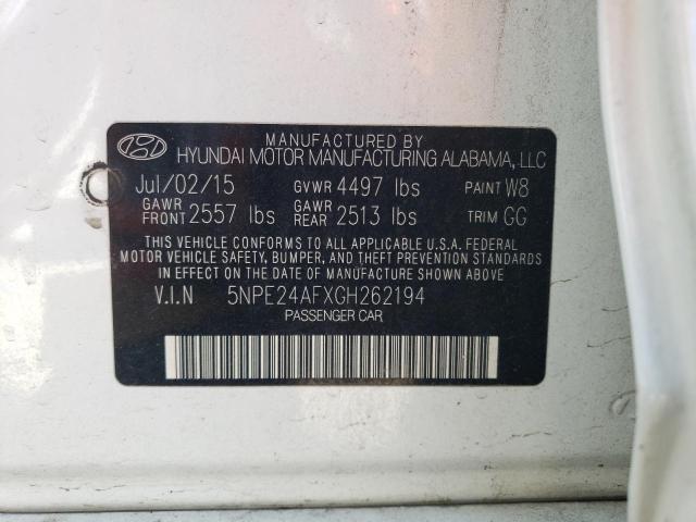 5NPE24AFXGH262194 Hyundai SONATA SE