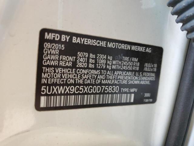 5UXWX9C5XG0D75830 BMW X3 Xdrive28i