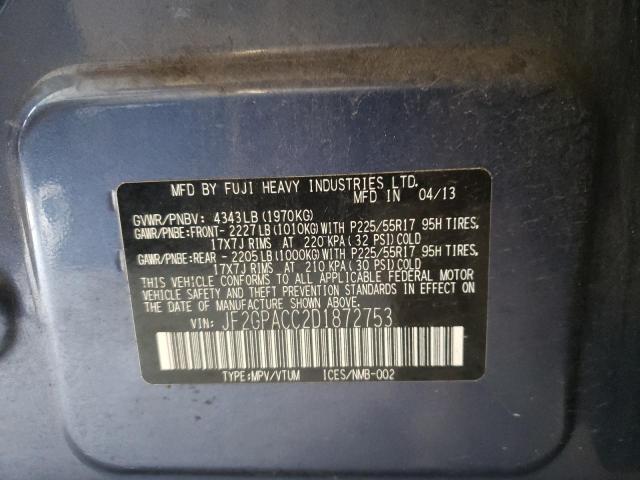JF2GPACC2D1872753 Subaru Xv Crosstrek 2.0 Premium