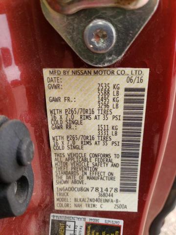 2016 NISSAN FRONTIER S 1N6AD0CU8GN781478