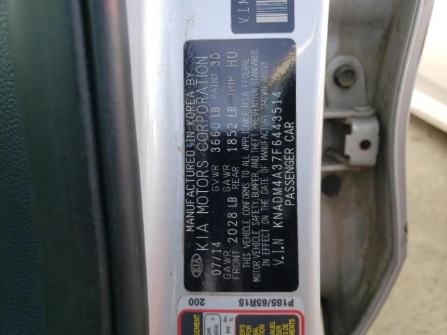 KNADM4A37F6443514 KIA RIO LX