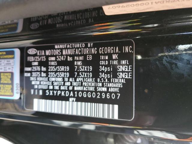 5XYPKDA10GG029607 KIA SORENTO SX