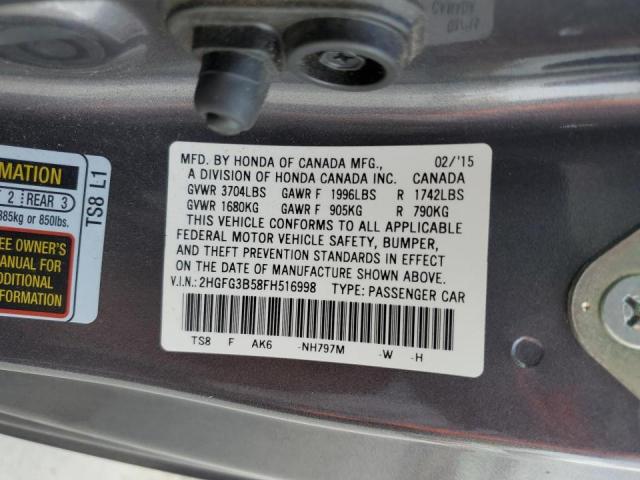 2015 HONDA CIVIC LX 2HGFG3B58FH516998