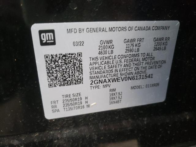 2022 CHEVROLET EQUINOX RS 2GNAXWEV0N6131541