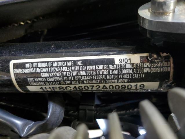 2002 HONDA VTX1800 C 1HFSC46072A009019