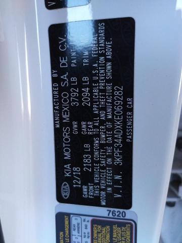 3KPF34ADXKE069282 KIA Forte Gt Line