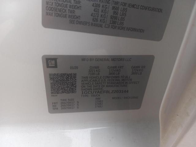 2020 CHEVROLET SILVERADO 1GCUYAEF0LZ203144