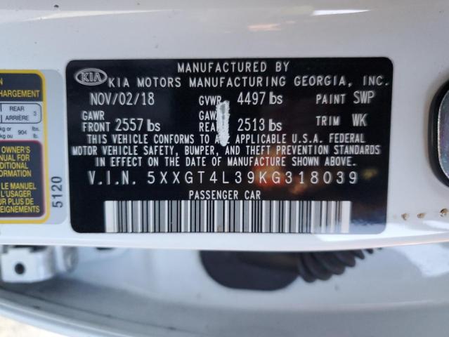 5XXGT4L39KG318039 KIA Optima Lx