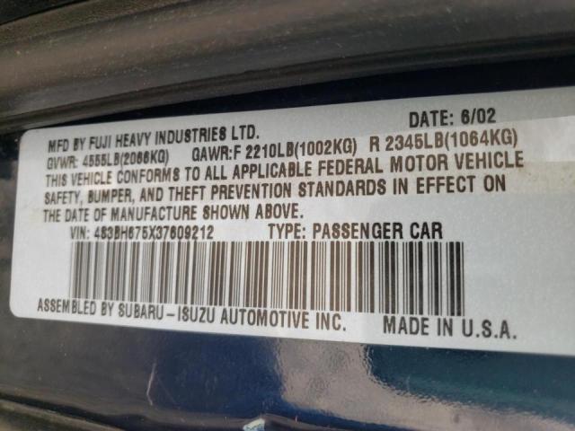 4S3BH675X37609212 Subaru Legacy Outback Awp
