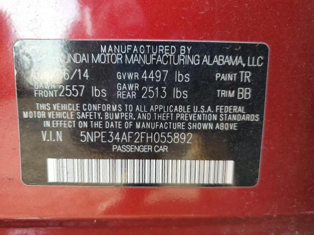 2015 HYUNDAI SONATA SPO 5NPE34AF2FH055892