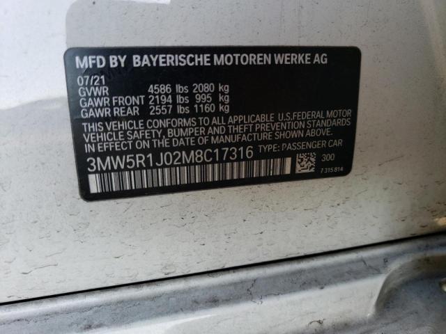 2021 BMW 330I 3MW5R1J02M8C17316