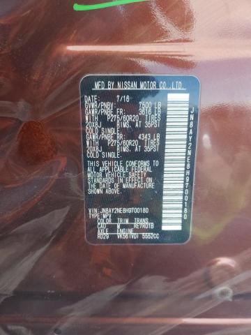2017 NISSAN ARMADA PLA - JN8AY2NE8H9700180