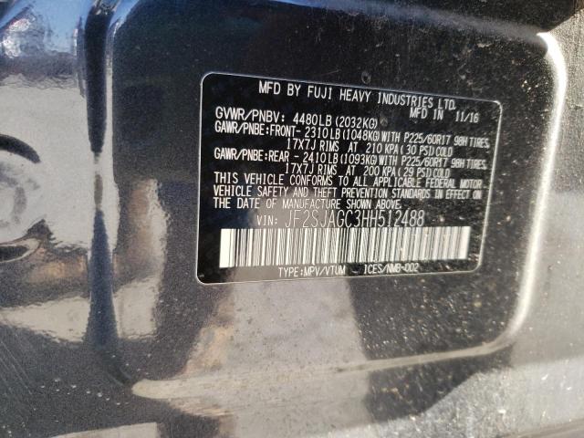 2017 SUBARU FORESTER 2 - JF2SJAGC3HH512488