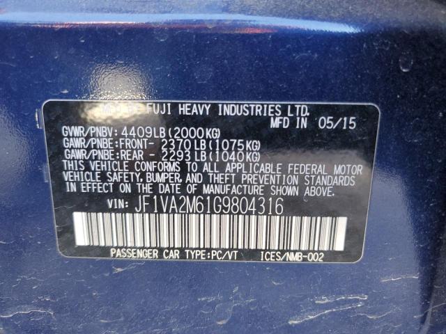 JF1VA2M61G9804316 Subaru Wrx Sti