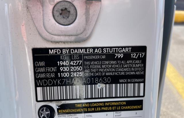 2018 MERCEDES-BENZ AMG GT - WDDYK7HA5JA018630