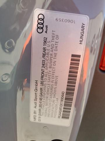 2019 AUDI TT RS - WUAASAFV2K1900440