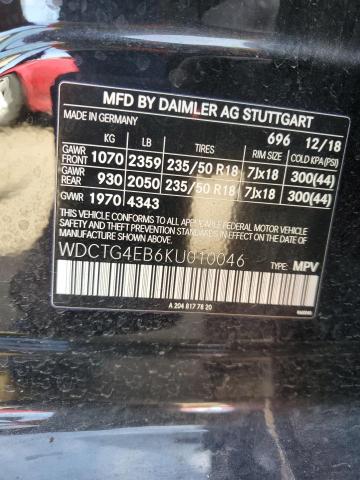 2019 MERCEDES-BENZ GLA 250 - WDCTG4EB6KU010046