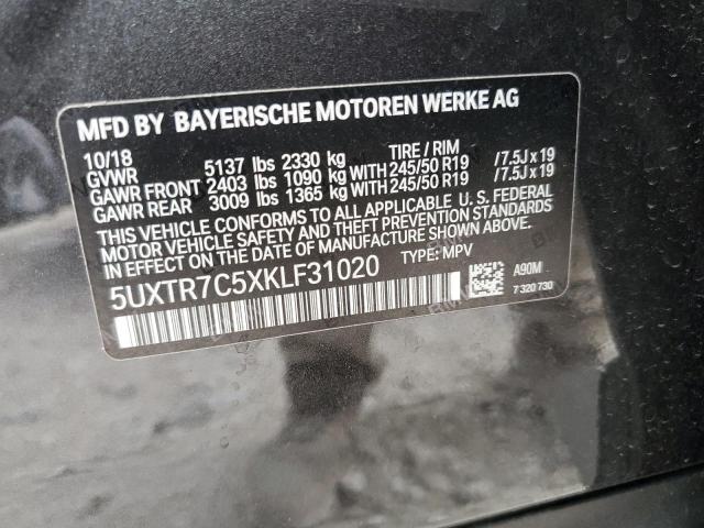 2019 BMW X3 SDRIVE3 5UXTR7C5XKLF31020