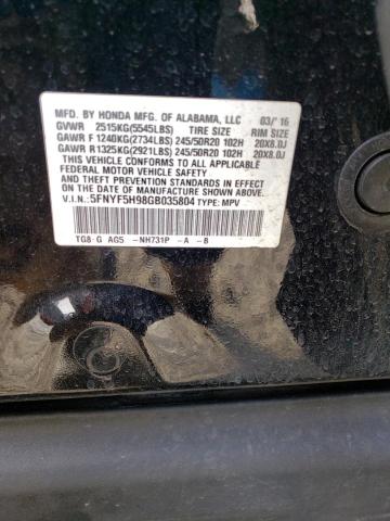 2016 HONDA PILOT TOUR - 5FNYF5H98GB035804